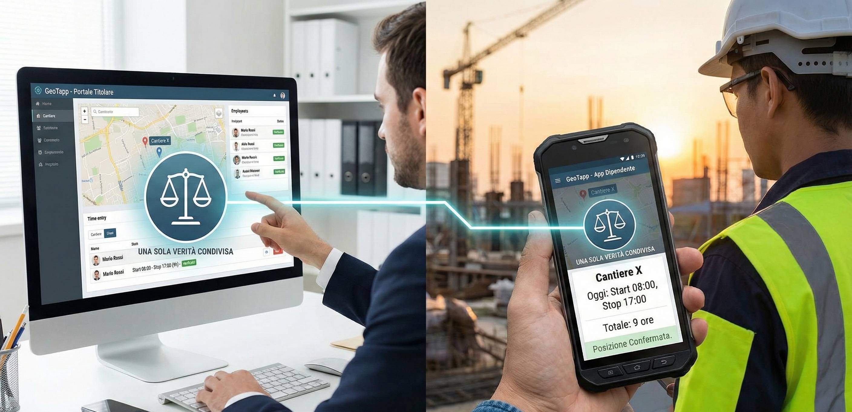 Orari di lavoro sincronizzati live