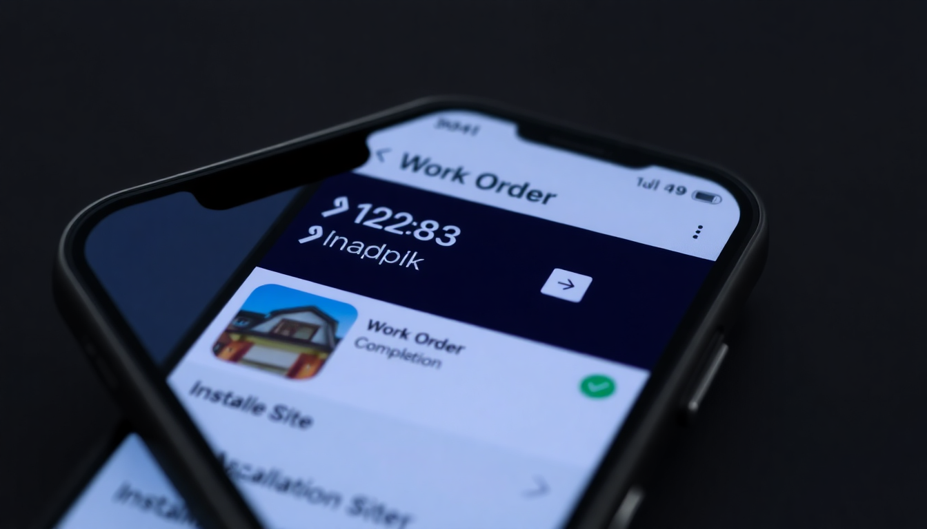 Schermata app intervento con GPS e timestamp