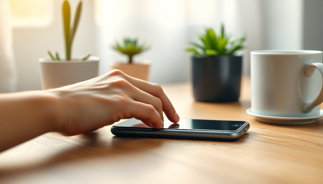 Smartphone and calendar on a desk