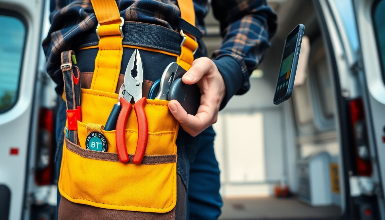 Electrician's tool belt with pliers and tools