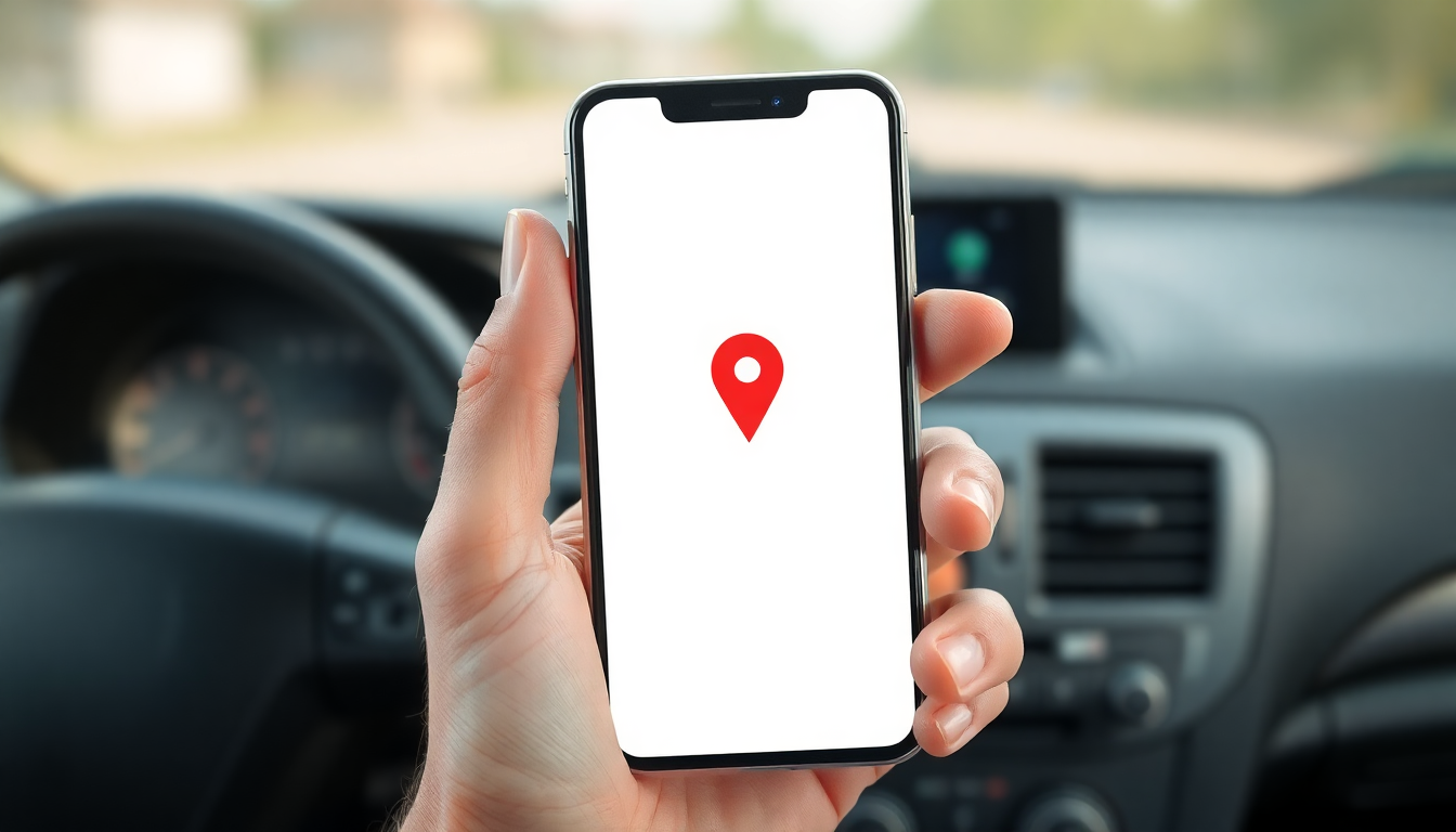 Smartphone showing a single location pin at clock-in